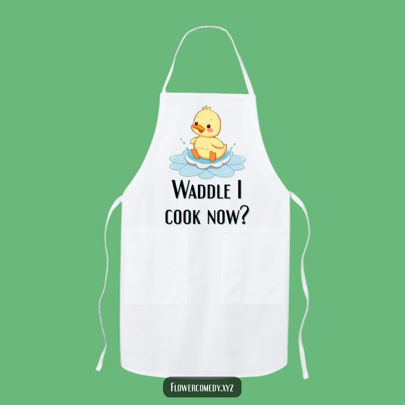 Funny Duckling Flower Puddle Apron: Make a Splash in the Kitchen!