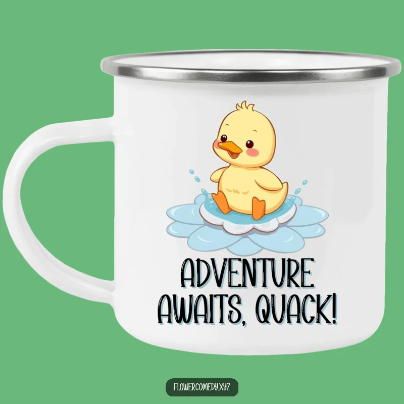 Funny Duckling Flower Puddle Camping Mug: Adventure with a Splash of Joy