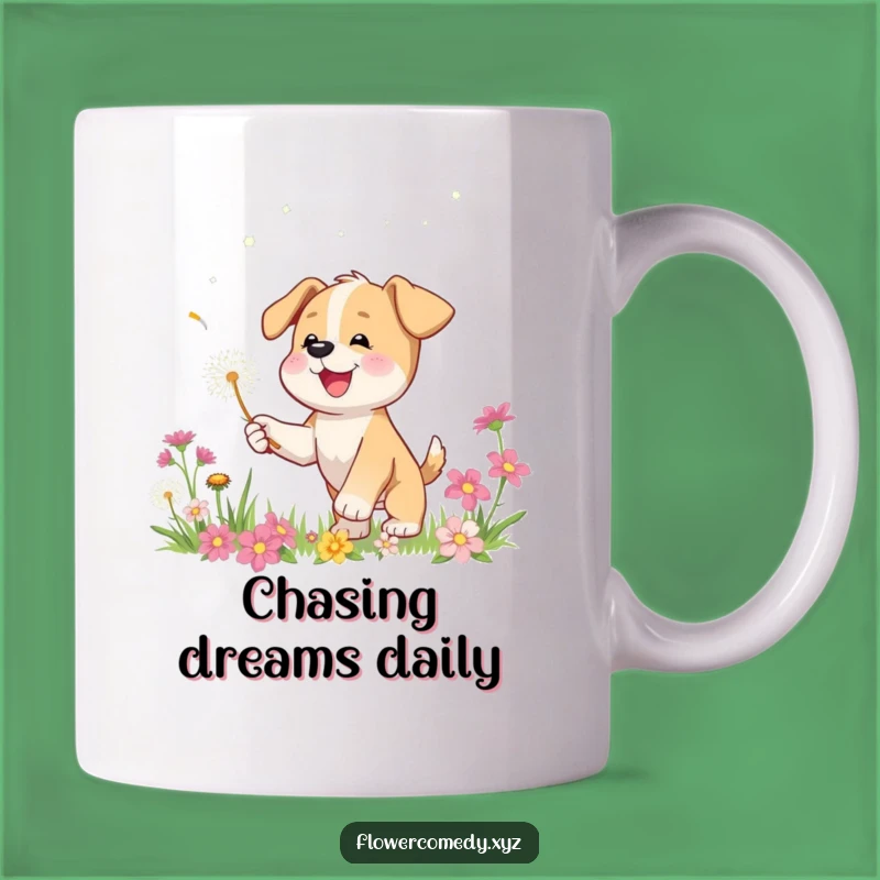 Funny Puppy Mug: Chasing Joy with Every Sip!