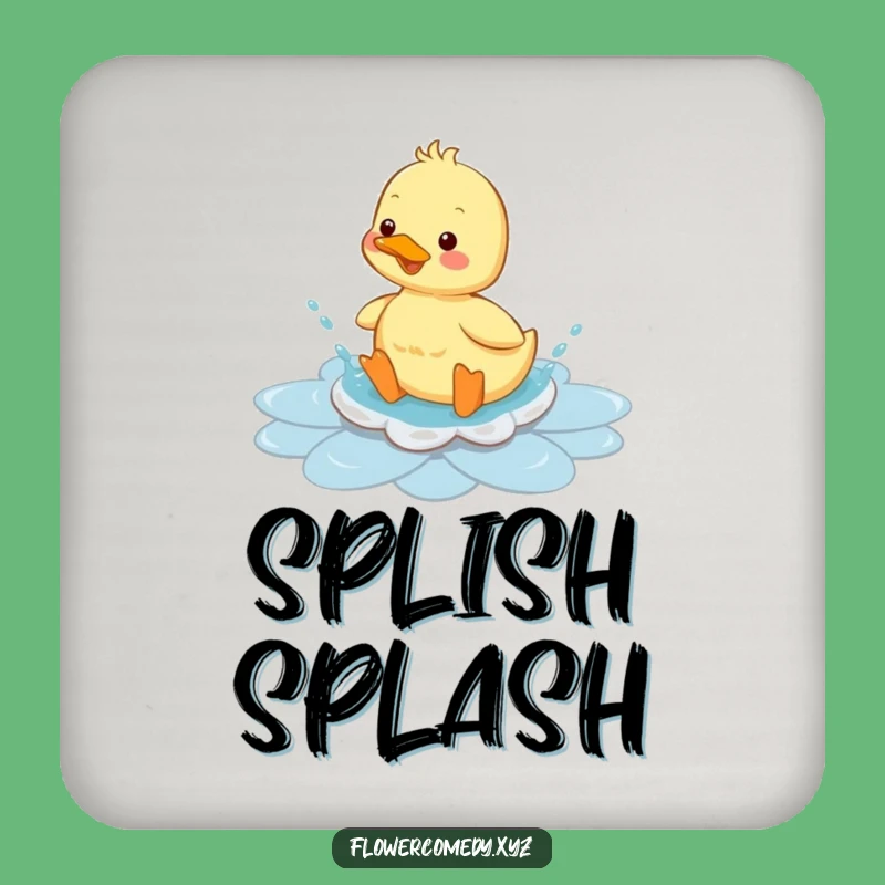 Funny Duckling Flower Puddle Drink Coaster: Protect Surfaces with Splashy Charm