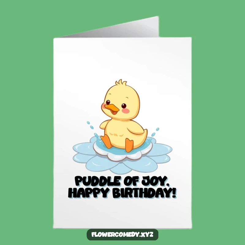 Free Printable Birthday Card: Funny Duckling Splashing Floaty Fun, Downloadable DIY Gift!