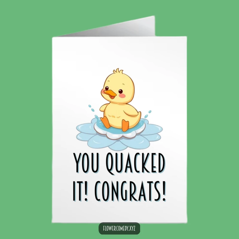 Free Printable Congrats Card: Funny Duckling Splashing Wins, Downloadable DIY Celebration!