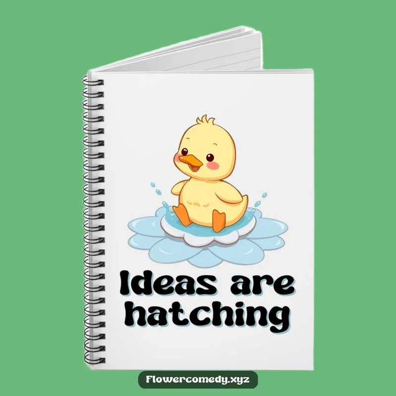 Funny Duckling Flower Puddle Notebook: Jot Down Ideas with Splashy Cheer