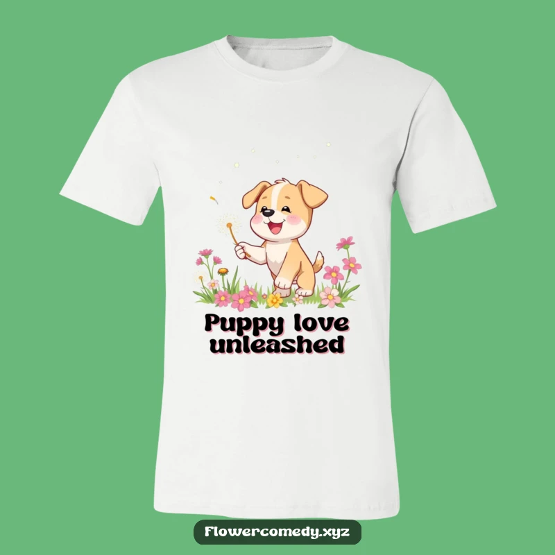 Funny Puppy T-Shirt: Playfully Chasing Fun All Day!
